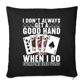 Poker Joueur de poker Casino - Housse de coussin décorative 45 x 45 cm - noir - Devant