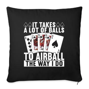 Poker Joueur de poker Casino - Housse de coussin décorative 45 x 45 cm - noir - Devant