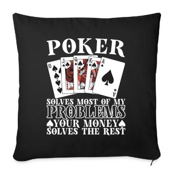 Poker Poker Player Casino - Housse de coussin décorative 45 x 45 cm - noir - Devant