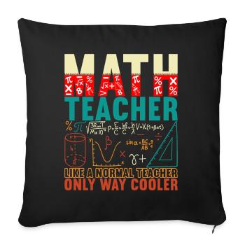 Professeur de mathématiques - Housse de coussin décorative 45 x 45 cm - noir - Devant