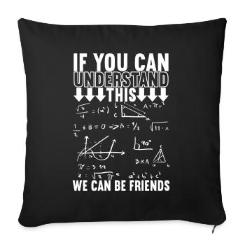 Mathe Mathelehrer - Sofakissenbezug 45 x 45 cm - Schwarz - Vorne