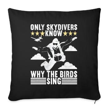 Parachute Parachutist - Sofa pillowcase 17,3'' x 17,3'' (45 x 45 cm) - black - Front