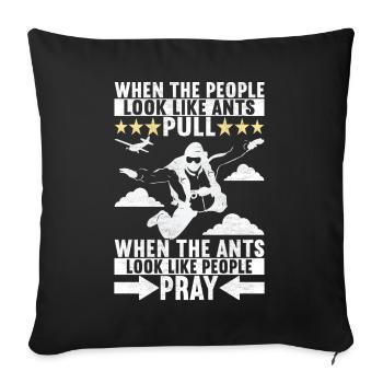 Parachutiste parachutiste - Housse de coussin décorative 45 x 45 cm - noir - Devant