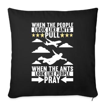Parachute Parachutist - Sofa pillowcase 17,3'' x 17,3'' (45 x 45 cm) - black - Front