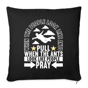 Parachute Parachutist - Sofa pillowcase 17,3'' x 17,3'' (45 x 45 cm) - black - Front