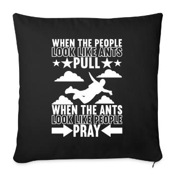 Parachutiste parachutiste - Housse de coussin décorative 45 x 45 cm - noir - Devant