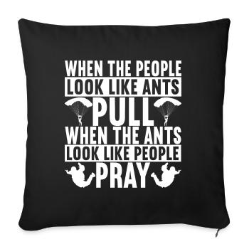 Parachute Parachutist - Sofa pillowcase 17,3'' x 17,3'' (45 x 45 cm) - black - Front