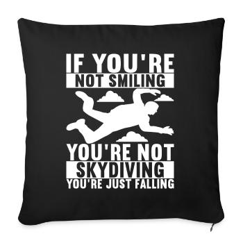 Parachutiste parachutiste - Housse de coussin décorative 45 x 45 cm - noir - Devant