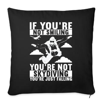 Parachutiste parachutiste - Housse de coussin décorative 45 x 45 cm - noir - Devant