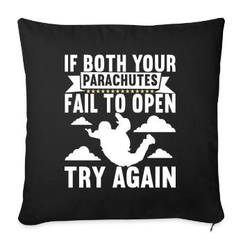 Parachutiste parachutiste - Housse de coussin décorative 45 x 45 cm - noir - Devant