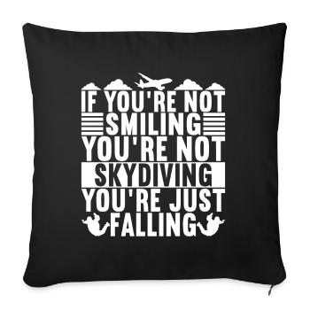 Parachutiste parachutiste - Housse de coussin décorative 45 x 45 cm - noir - Devant