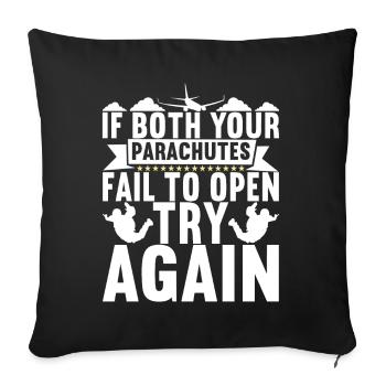 Parachute Parachutist - Sofa pillowcase 17,3'' x 17,3'' (45 x 45 cm) - black - Front