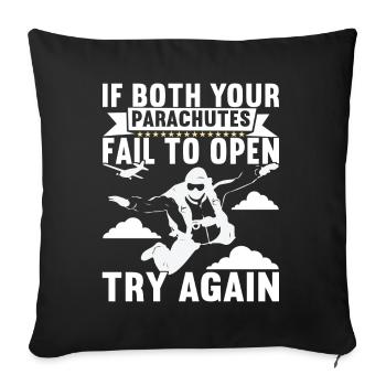 Parachutiste parachutiste - Housse de coussin décorative 45 x 45 cm - noir - Devant