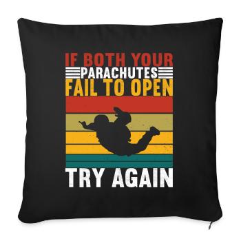 Parachute Parachutist - Sofa pillowcase 17,3'' x 17,3'' (45 x 45 cm) - black - Front