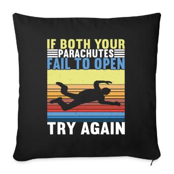 Parachutiste parachutiste - Housse de coussin décorative 45 x 45 cm - noir - Devant