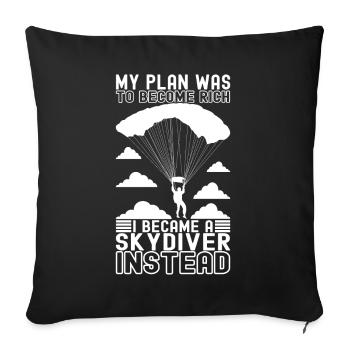 Parachutiste parachutiste - Housse de coussin décorative 45 x 45 cm - noir - Devant