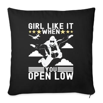 Parachutiste parachutiste - Housse de coussin décorative 45 x 45 cm - noir - Devant