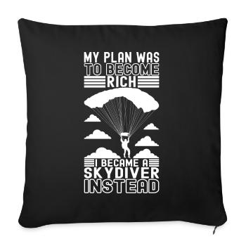 Parachute Parachutist - Sofa pillowcase 17,3'' x 17,3'' (45 x 45 cm) - black - Front