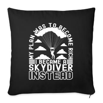 Parachute Parachutist - Sofa pillowcase 17,3'' x 17,3'' (45 x 45 cm) - black - Front
