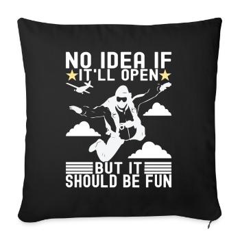 Parachute Parachutist - Sofa pillowcase 17,3'' x 17,3'' (45 x 45 cm) - black - Front