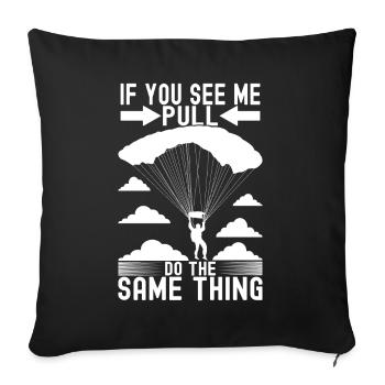 Parachute Parachutist - Sofa pillowcase 17,3'' x 17,3'' (45 x 45 cm) - black - Front