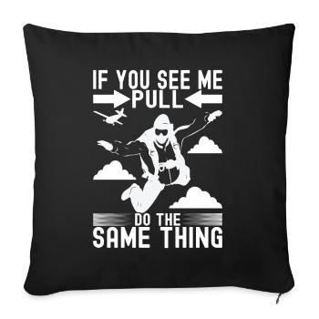 Parachutiste parachutiste - Housse de coussin décorative 45 x 45 cm - noir - Devant