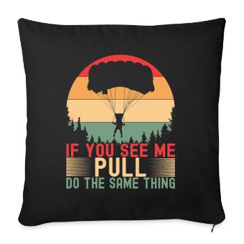 Parachute Parachutist - Sofa pillowcase 17,3'' x 17,3'' (45 x 45 cm) - black - Front