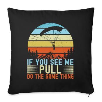 Parachute Parachutist - Sofa pillowcase 17,3'' x 17,3'' (45 x 45 cm) - black - Front