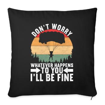 Parachute Parachutist - Sofa pillowcase 17,3'' x 17,3'' (45 x 45 cm) - black - Front