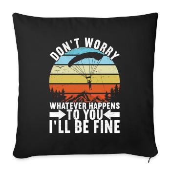 Parachute Parachutist - Sofa pillowcase 17,3'' x 17,3'' (45 x 45 cm) - black - Front