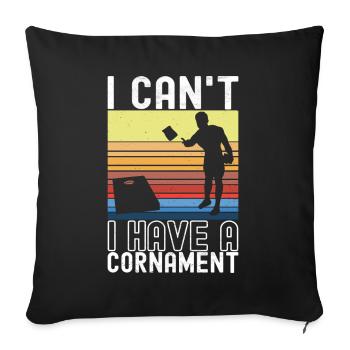 Cornhole Player Cornhole Board - Sofa pillowcase 17,3'' x 17,3'' (45 x 45 cm) - black - Front
