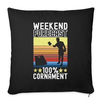 Cornhole Player Cornhole Board - Sofa pillowcase 17,3'' x 17,3'' (45 x 45 cm) - black - Front