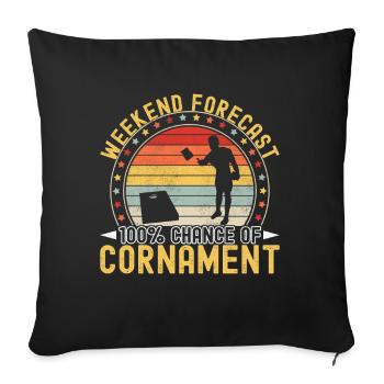 Cornhole Player Cornhole Board - Sofa pillowcase 17,3'' x 17,3'' (45 x 45 cm) - black - Front
