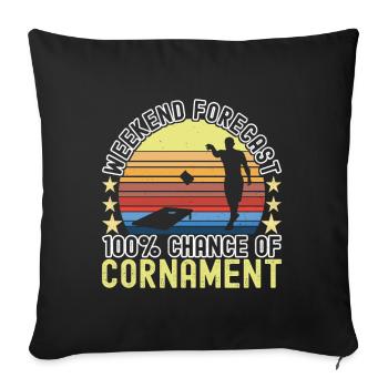 Cornhole Player Cornhole Board - Housse de coussin décorative 45 x 45 cm - noir - Devant