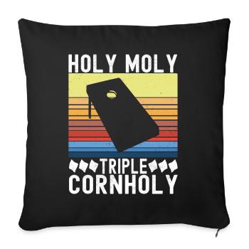 Cornhole Player Cornhole Board - Sofa pillowcase 17,3'' x 17,3'' (45 x 45 cm) - black - Front