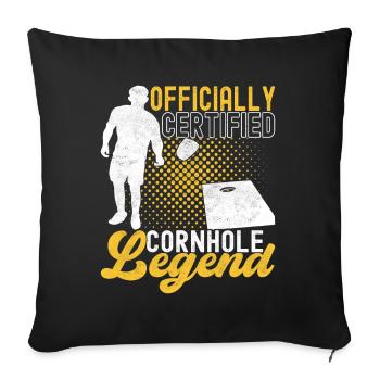 Cornhole Player Cornhole Board - Housse de coussin décorative 45 x 45 cm - noir - Devant