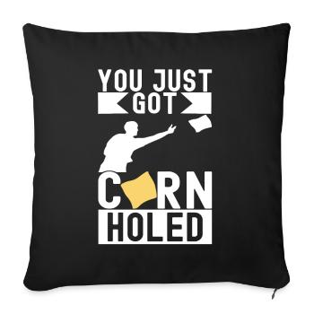Cornhole Player Cornhole Board - Sofa pillowcase 17,3'' x 17,3'' (45 x 45 cm) - black - Front