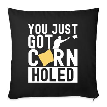 Cornhole Player Cornhole Board - Sofa pillowcase 17,3'' x 17,3'' (45 x 45 cm) - black - Front