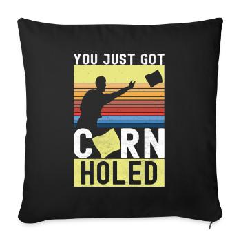 Cornhole Player Cornhole Board - Sofa pillowcase 17,3'' x 17,3'' (45 x 45 cm) - black - Front