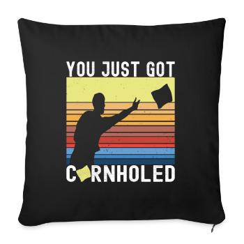 Cornhole Player Cornhole Board - Sofa pillowcase 17,3'' x 17,3'' (45 x 45 cm) - black - Front
