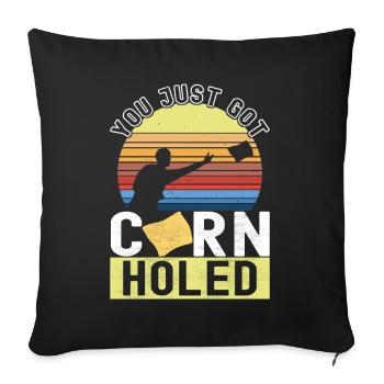 Cornhole Player Cornhole Board - Sofa pillowcase 17,3'' x 17,3'' (45 x 45 cm) - black - Front