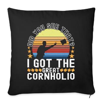 Cornhole Player Cornhole Board - Sofa pillowcase 17,3'' x 17,3'' (45 x 45 cm) - black - Front