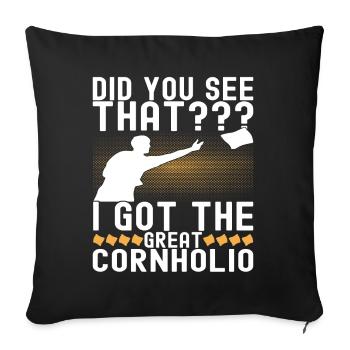 Cornhole Player Cornhole Board - Sofa pillowcase 17,3'' x 17,3'' (45 x 45 cm) - black - Front