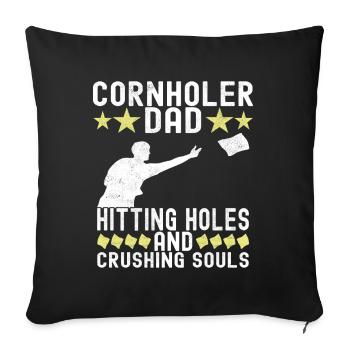 Cornhole Player Cornhole Board - Sofa pillowcase 17,3'' x 17,3'' (45 x 45 cm) - black - Front