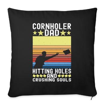 Cornhole Player Cornhole Board - Sofa pillowcase 17,3'' x 17,3'' (45 x 45 cm) - black - Front