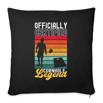 Cornhole Player Cornhole Board - Housse de coussin décorative 45 x 45 cm - noir - Devant