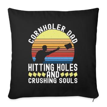 Cornhole Player Cornhole Board - Sofa pillowcase 17,3'' x 17,3'' (45 x 45 cm) - black - Front