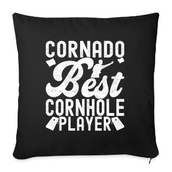Cornhole Player Cornhole Board - Sofa pillowcase 17,3'' x 17,3'' (45 x 45 cm) - black - Front