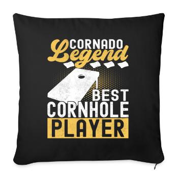 Cornhole Player Cornhole Board - Sofa pillowcase 17,3'' x 17,3'' (45 x 45 cm) - black - Front