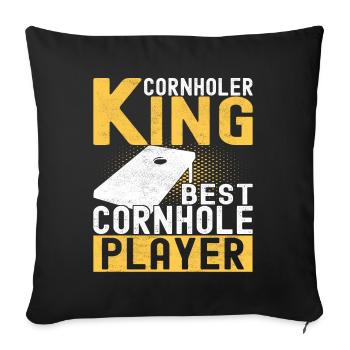 Cornhole Player Cornhole Board - Housse de coussin décorative 45 x 45 cm - noir - Devant